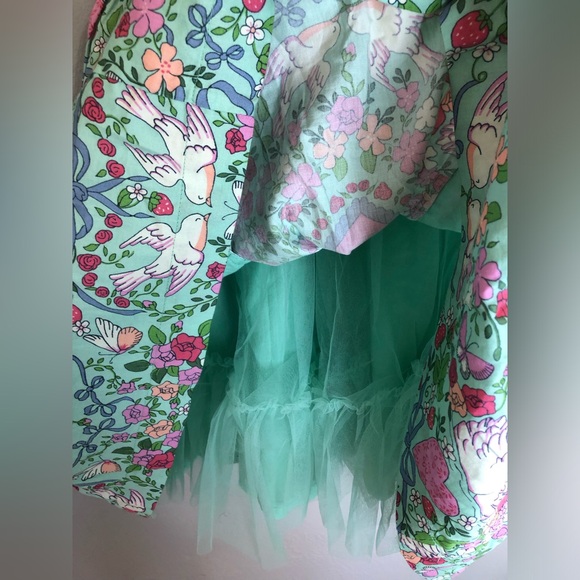 Mini Boden Green Love Bird Heritage Dress Size 6/7 NWOT - Picture 8 of 11
